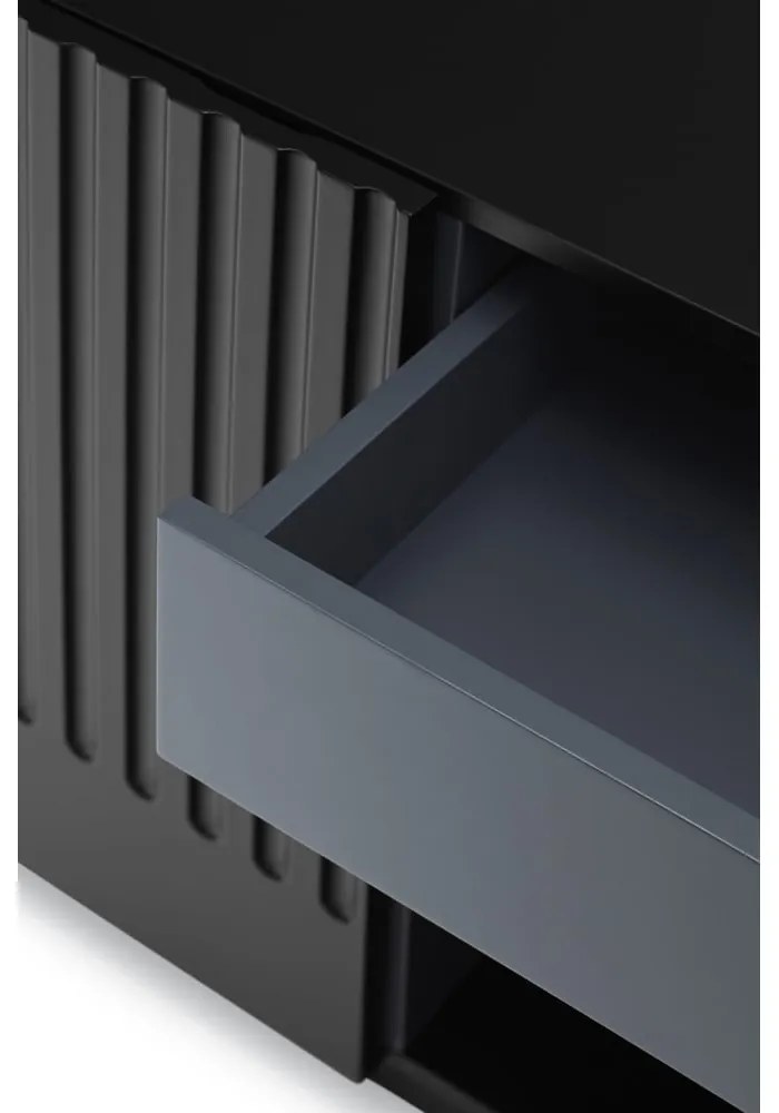 Čierny príborník Teulat Doric, šírka 150 cm