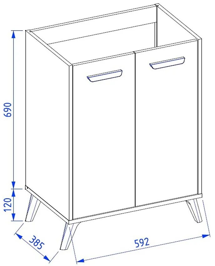 Kúpeľňová skrinka pod umývadlo 60 NOVA biela