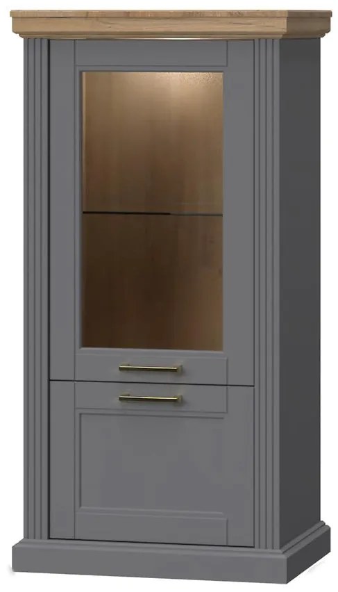 Vitrína Tara-V2S graphite/pacific walnut