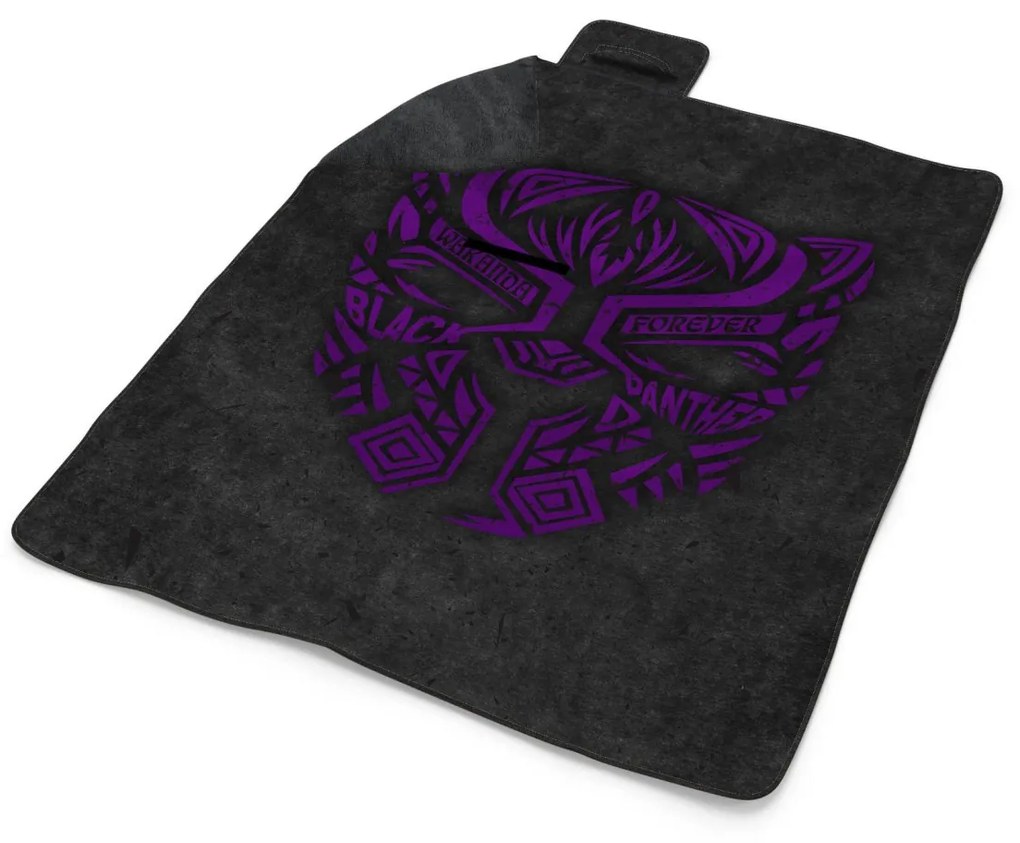 Sablio Plážová deka BLACK PANTHER wakanda forever Fialový: 200x140 cm