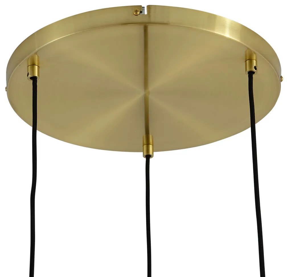 Inteligentná závesná lampa zlatá s jantárovým sklom, 3-svetelná, vrátane Wifi A60 - Traditional