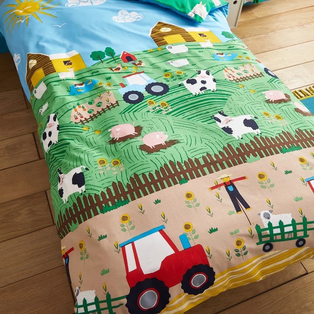 Detské obliečky na jednolôžko 135x200 cm Farmyard Animals – Catherine Lansfield