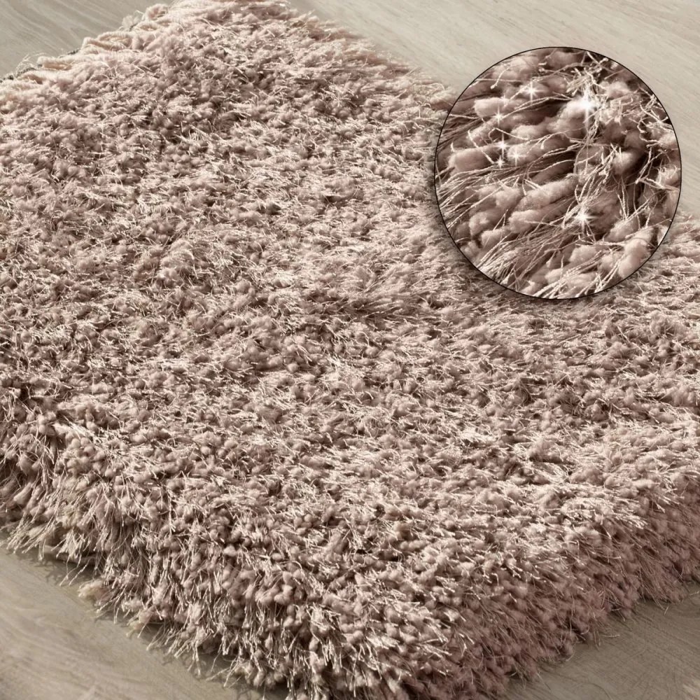 Pohodlný ružový shaggy koberec Šírka: 60 cm | Dĺžka: 90 cm