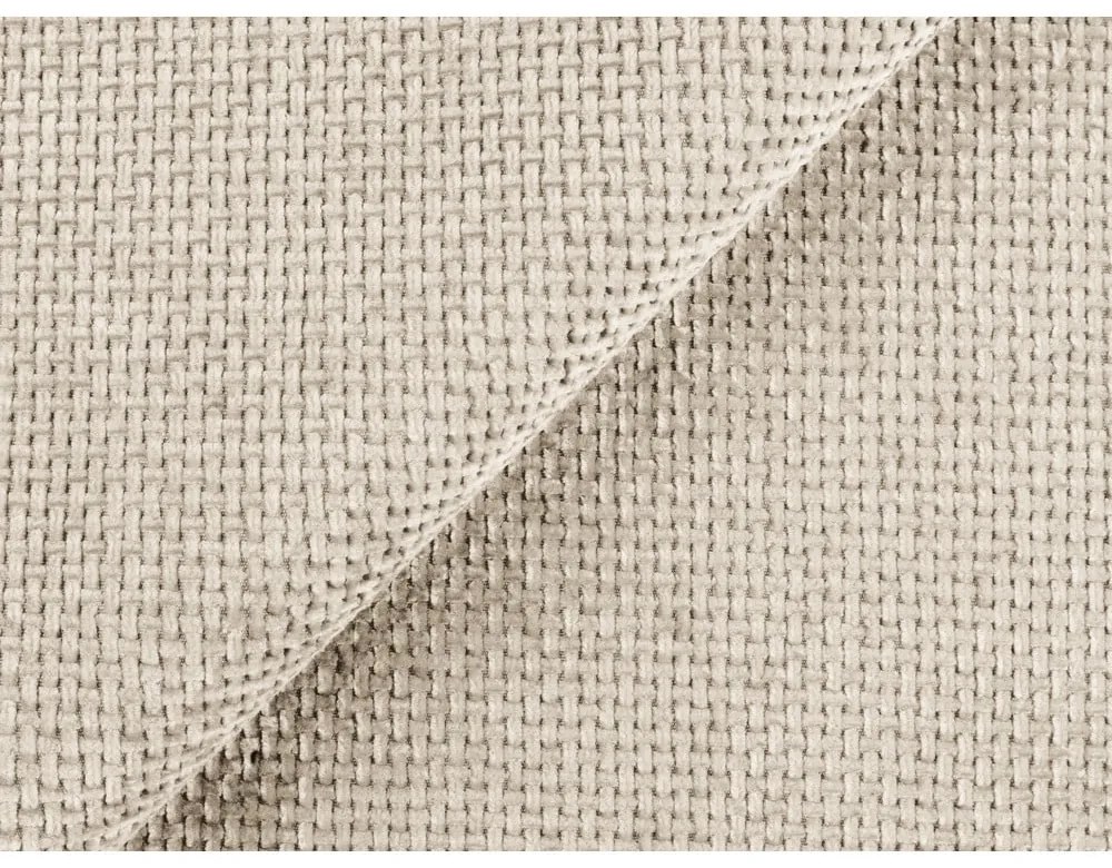 Krémová čalúnená dvojlôžková posteľ s úložným priestorom s roštom 140x200 cm Keoni – Makamii