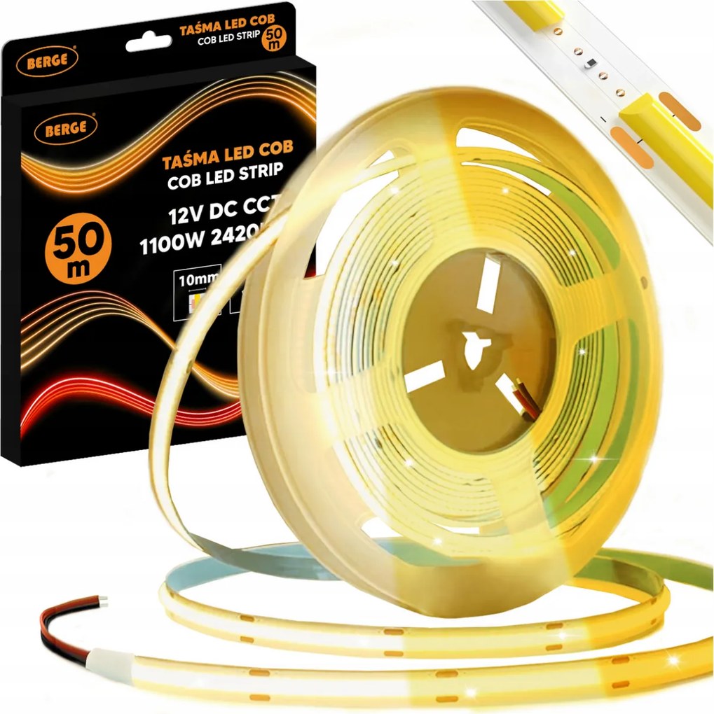 BERGE LED pásik COB Neon CCT 12V - 608D - 22W/m - IP20 - 2200lm/m - 50m