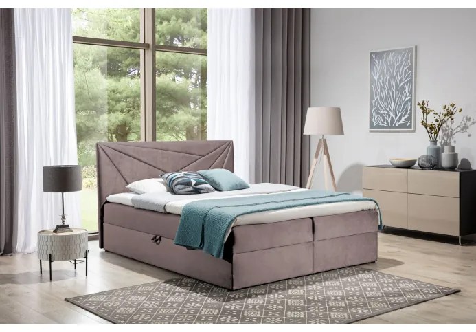 Boxspringová posteľ 120x200 IVANA 5 - ružová + topper ZDARMA