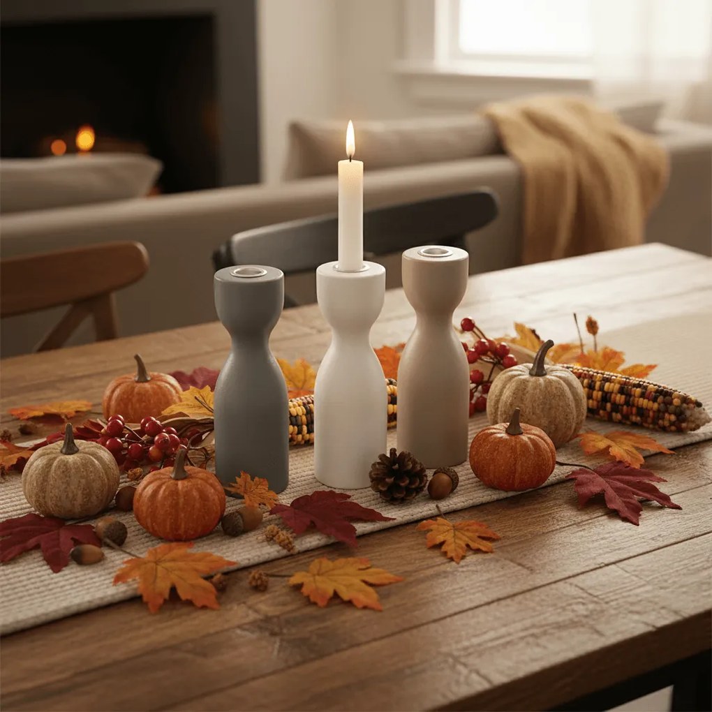 Drevený svietnik TORNE 18 cm - viac farieb