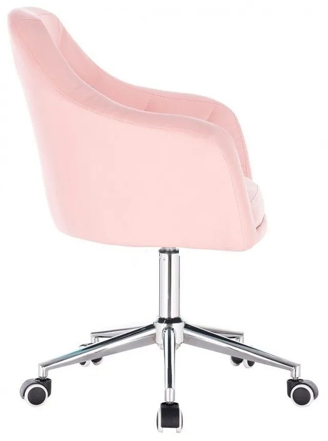 LuxuryForm DESIGN Kreslo ANDORA na strieborné podstave s kolieskami - ružová