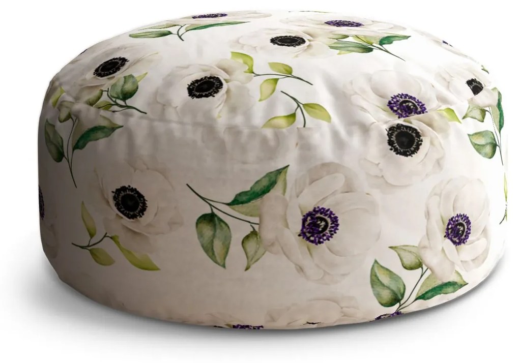 Sablio Taburet Circle Biele sasanky: 40x50 cm