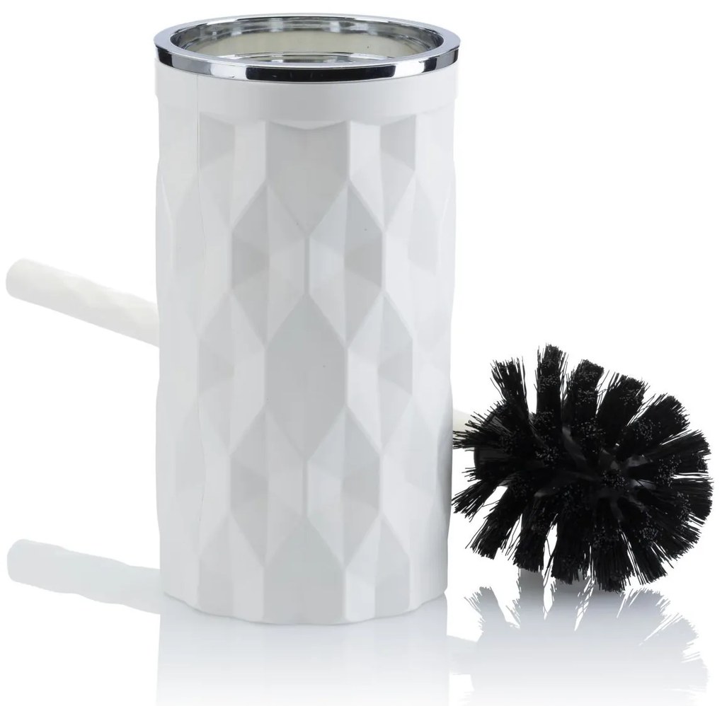 Sada kúpeľňových doplnkov Reina biela/prvky s chrómovou povrchovou úpravou