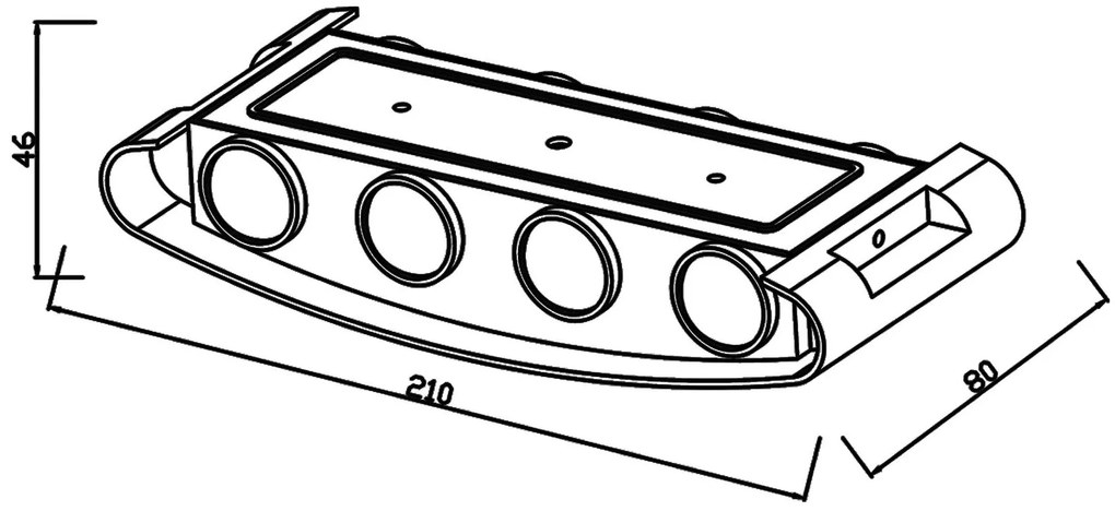 TOP LIGHT Svetlo nástenné Ray B, Biela