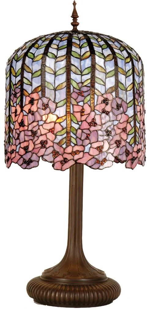 Luxus Tiffany lampa vitráž Ø40*84 PINK