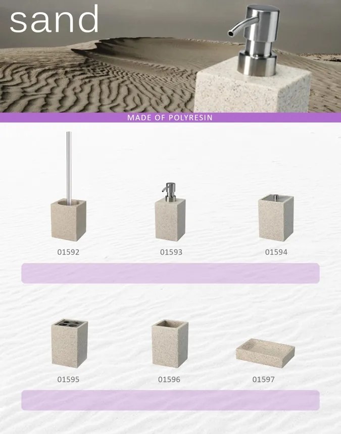 Erga Sand, pohár na zubné kefky na postavenie, piesková, ERG-01596