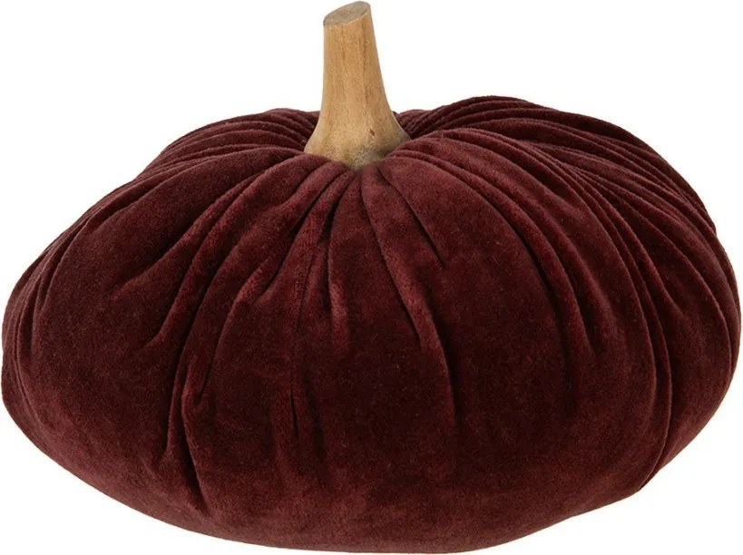 Vínová zamatová dekorácia tekvice Pumpkin XXL - Ø 25*16 cm