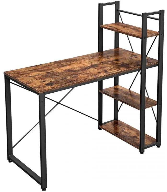 Rustikálny počítačový stôl s poličkami 120x60x120 cm