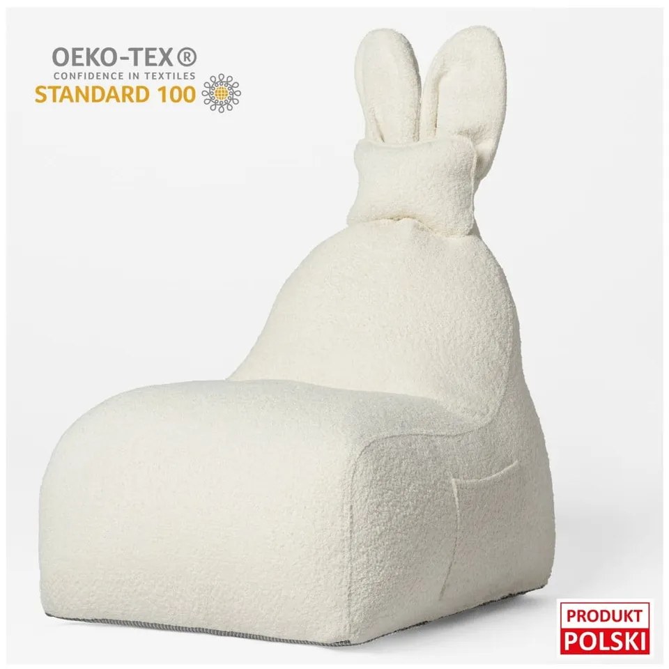 Krémovobiely detský sedací vak Funny Bunny – The Brooklyn Kids