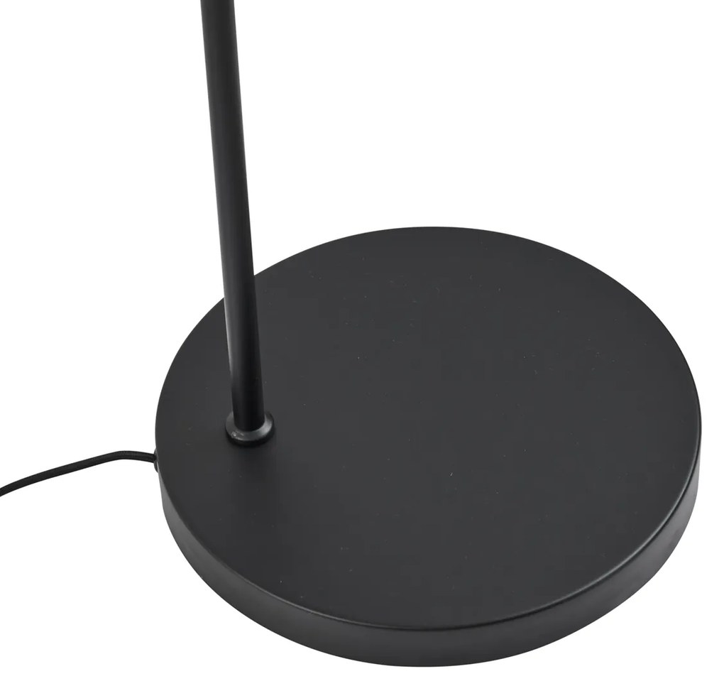 Japandi stojacia lampa čierna so zlatým a béžovým tienidlom - Pluni