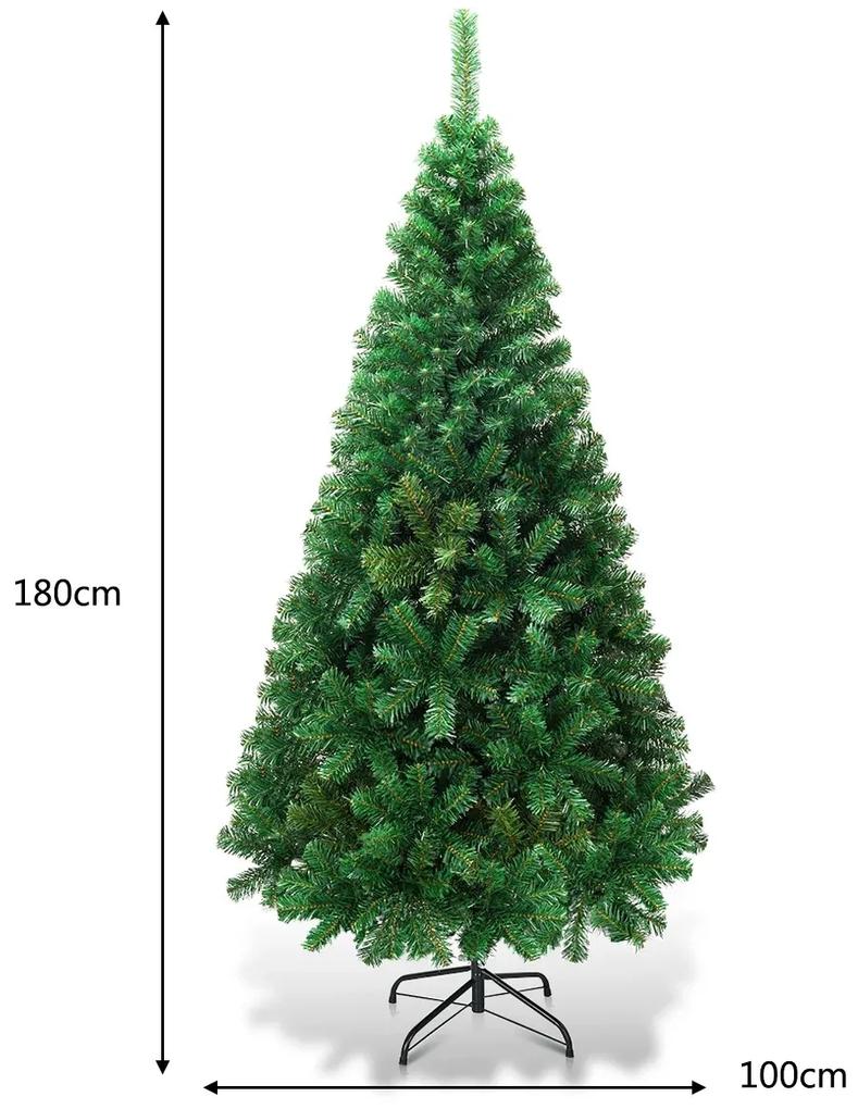 Umelý vianočný stromček s masívnym stojanom | 180 cm