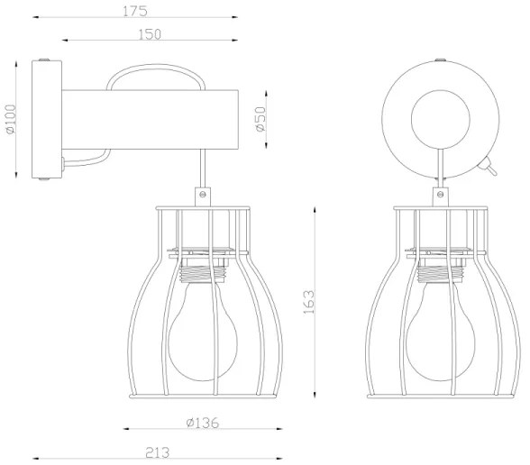 Globo 15326NW - Nástenné svietidlo MINA 1xE27/40W/230V