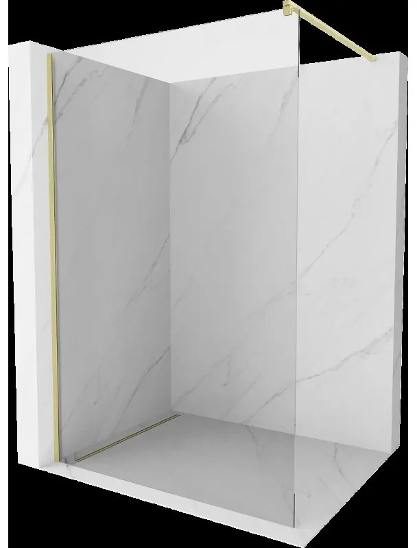 Mexen Kioto sprchová stena Walk-in 150 x 200 cm, transparentná 8 mm, zlatá brúsená - 800-150-101-55-00