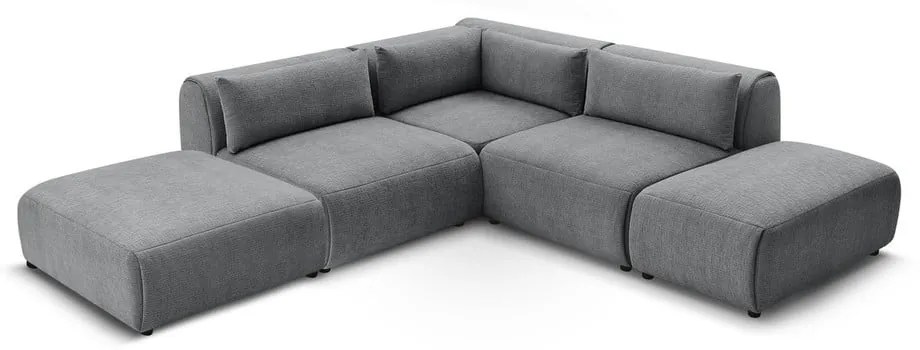 Sivá rohová pohovka (variabilná) Jeanne – Bobochic Paris