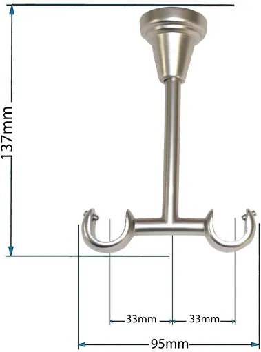 Garniže 19x19mm - dvojradové - CYLINDER CRYSTAL - satin
