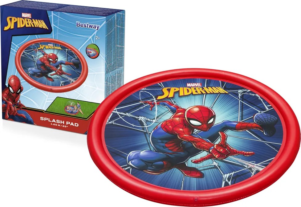 LEAN Nafukovacia hracia podložka s fontánou Spiderman 165 cm Bestway 98792