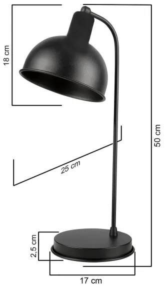 ONLI - Stolná lampa ISTANBUL 1xE27/22W/230V 50 cm čierna