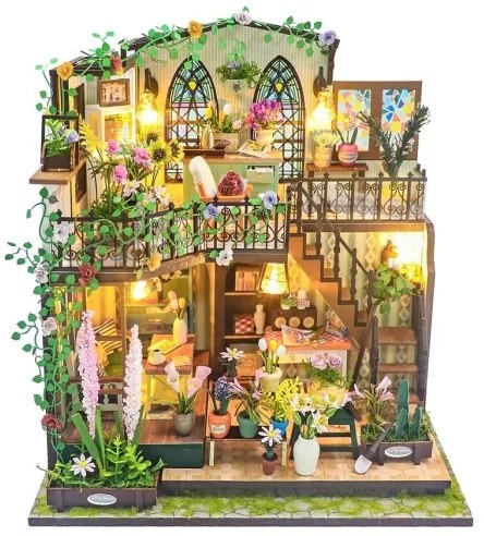 2Kids Toys - Miniatúrny domček Darcyin kvetinový, 2xAAA batérie