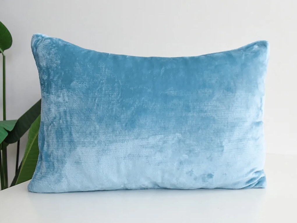 XPOSE® Mikroplyšová obliečka na vankúš - nová modrá 50x70 cm