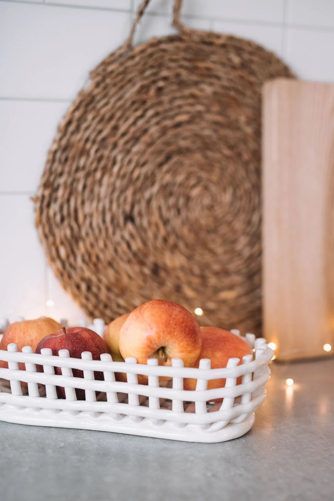 Ferm Living Keramický kôš Oval Off White