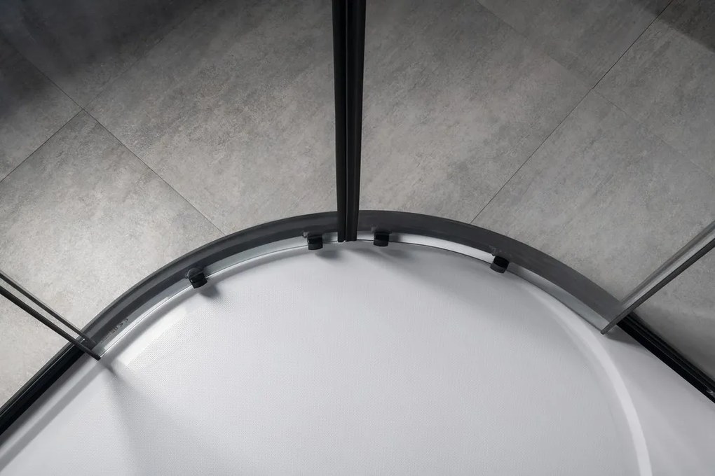 Gelco Gelco, SIGMA SIMPLY BLACK štvrťkruhová sprchová zástena 1000x1000mm, R550, číre sklo, GS5510B