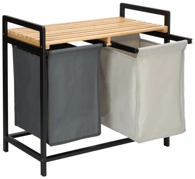 Kôš na bielizeň HANOI čierny DUO COLOR 80 l