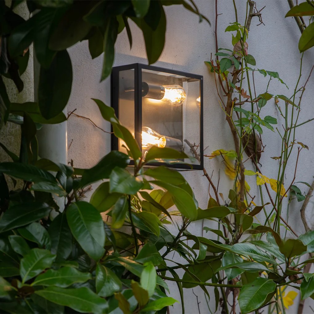 Priemyselné vonkajšie stropné svietidlo čierne 2-svetlo - Rotterdam