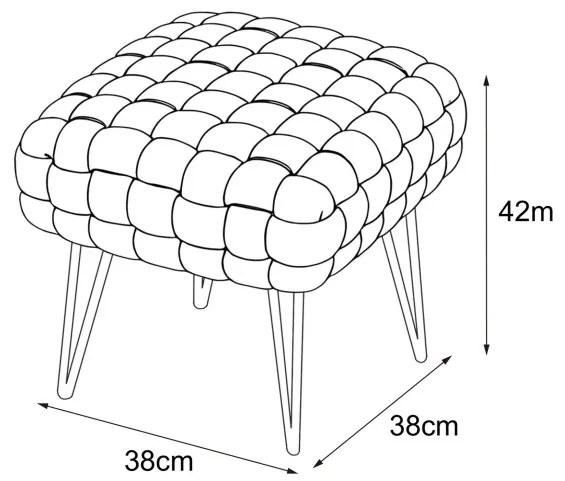 Taburetka DOTTY tmavobéžová