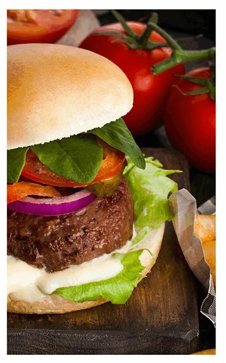 Plagát s paspartou americký hamburger - 60x90 silver