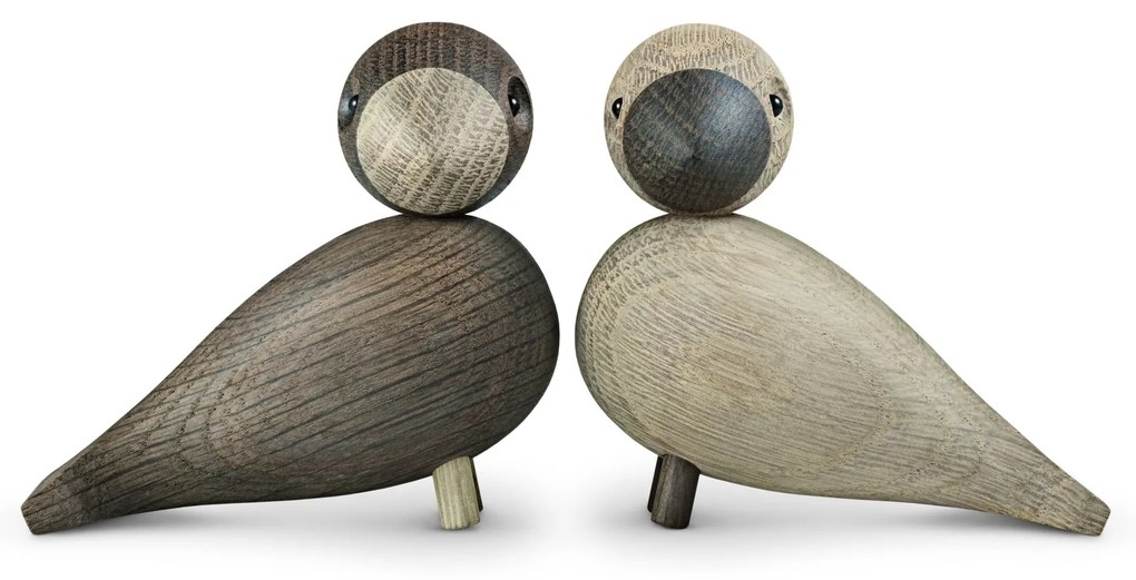 Kay Bojesen Denmark Drevené vtáčiky Lovebirds Oak Wood - set 2 ks