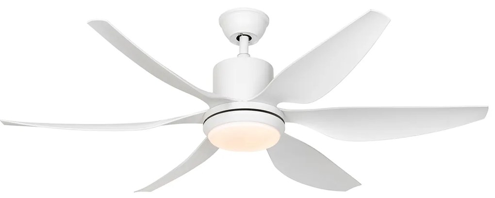 Stropný ventilátor biely 137 cm vrátane LED stmievateľný s diaľkovým ovládaním - Tak