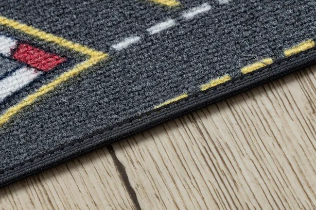 Detský koberec REBEL ROADS Racers 97 Ulice, autá, protišmykový - sivý