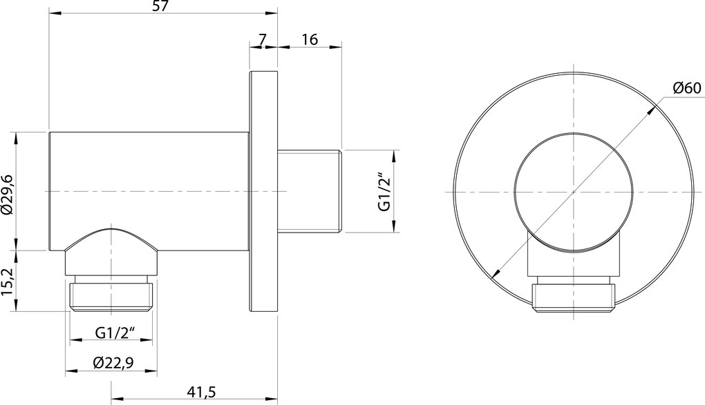 Sapho Sapho, sprchový vývod, okrúhly, medená matná, 1205-01PG