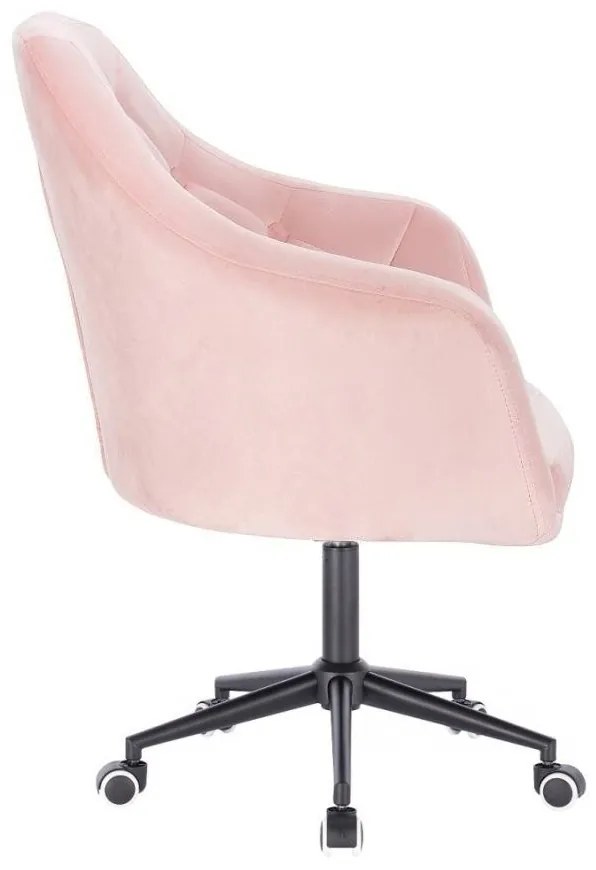 LuxuryForm DESIGN Kreslo ANDORA VELUR na čiernej podstave s kolieskami - svetloružové