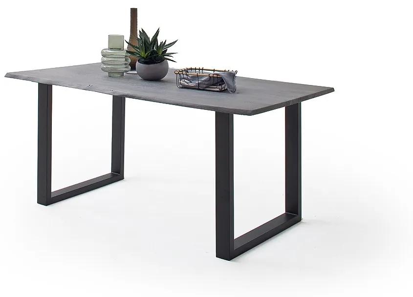Jedálenský stôl Calabria podnož U antracit Rozmer: doska akácia sivá 3,5 cm 180 x 100