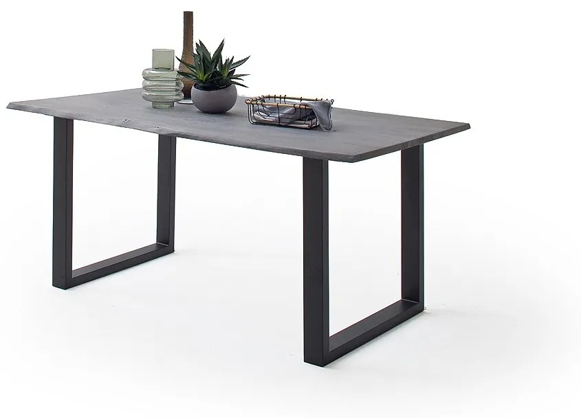 Jedálenský stôl Calabria podnož U antracit Rozmer: doska akácia sivá 5,5 cm 240 x 100