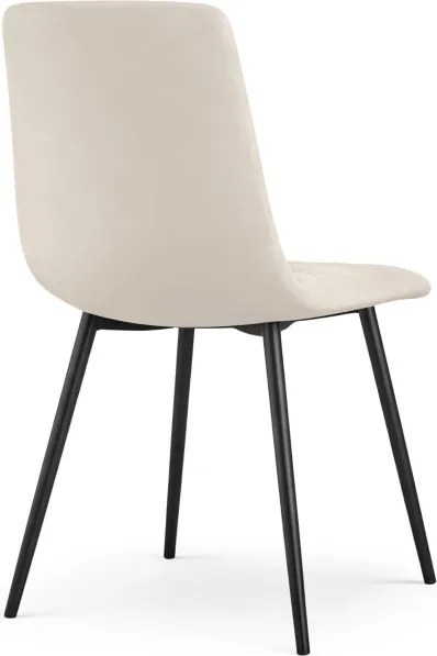 Sada štyroch jedálenských stoličiek MILO zamatové, béžové / čierne nohy (4 ks)