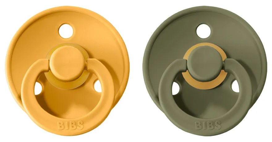 BIBS Colour cumlíky, kaučuk 2ks - veľkosť 2 - Honey Bee Olive