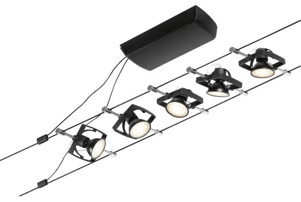 Paulmann 94434 - SADA 5xGU5,3/10W Bodové svietidlo MAC 230V čierna