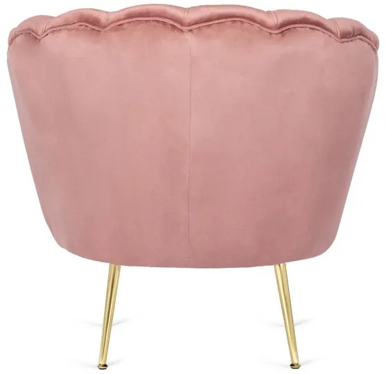 Kreslo LOREN s podnožkou, ružové, z velúru