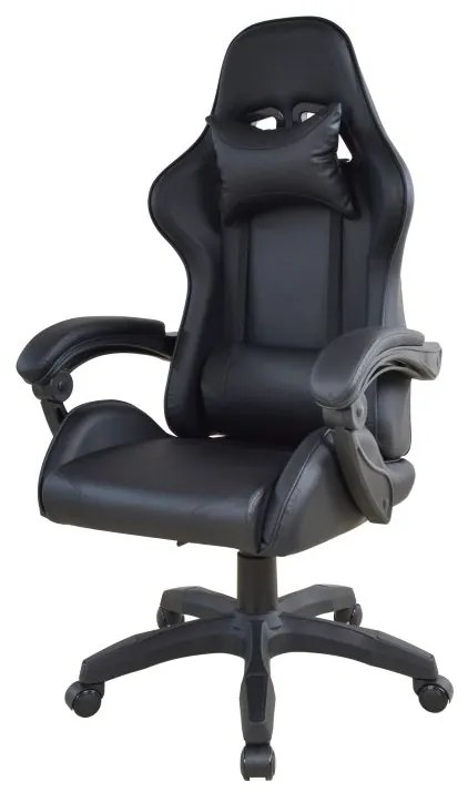 Ergonomická kancelárska stolička s vankúšikmi, čierná
