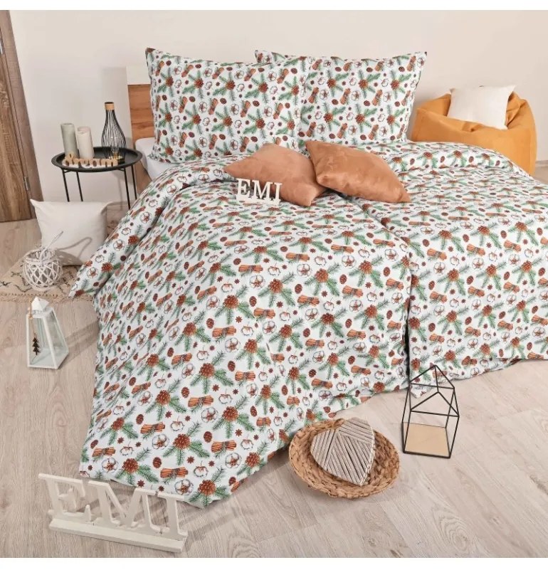 Vianočné bavlnené obliečky Glory EMI, Štandardný set jednolôžko obsahuje 1x 140x200 + 1x 70x90