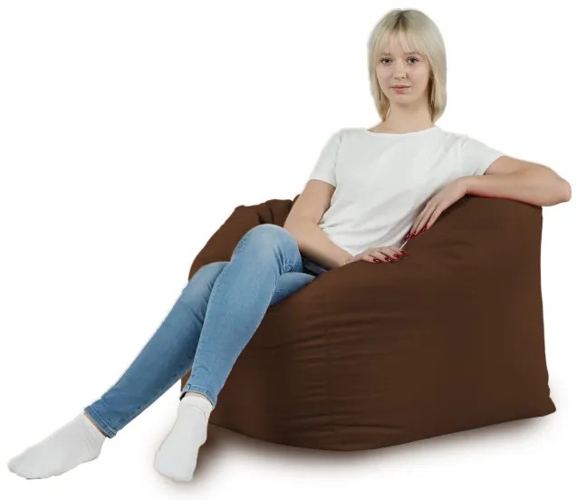 Sedací vak AMALFI plyš hnedý